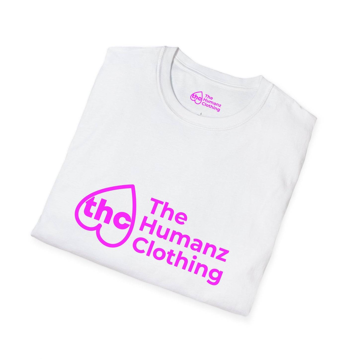 The Humanz Clothing Unisex Softstyle T-Shirt - Bold Pink Heart Design